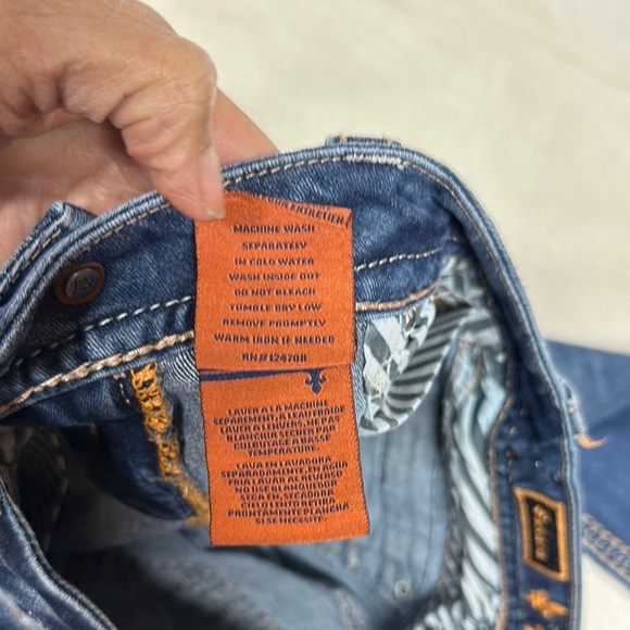 Rock Revival Blue Ankle Cropped Jeans with Intricate Stitching - Picture 12 of 15